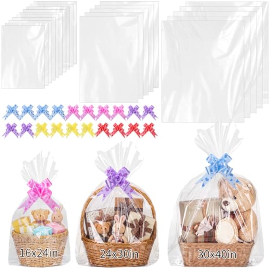 Cellophane Wrap Clear - 20 PCS Large Cellophane Bags 3
