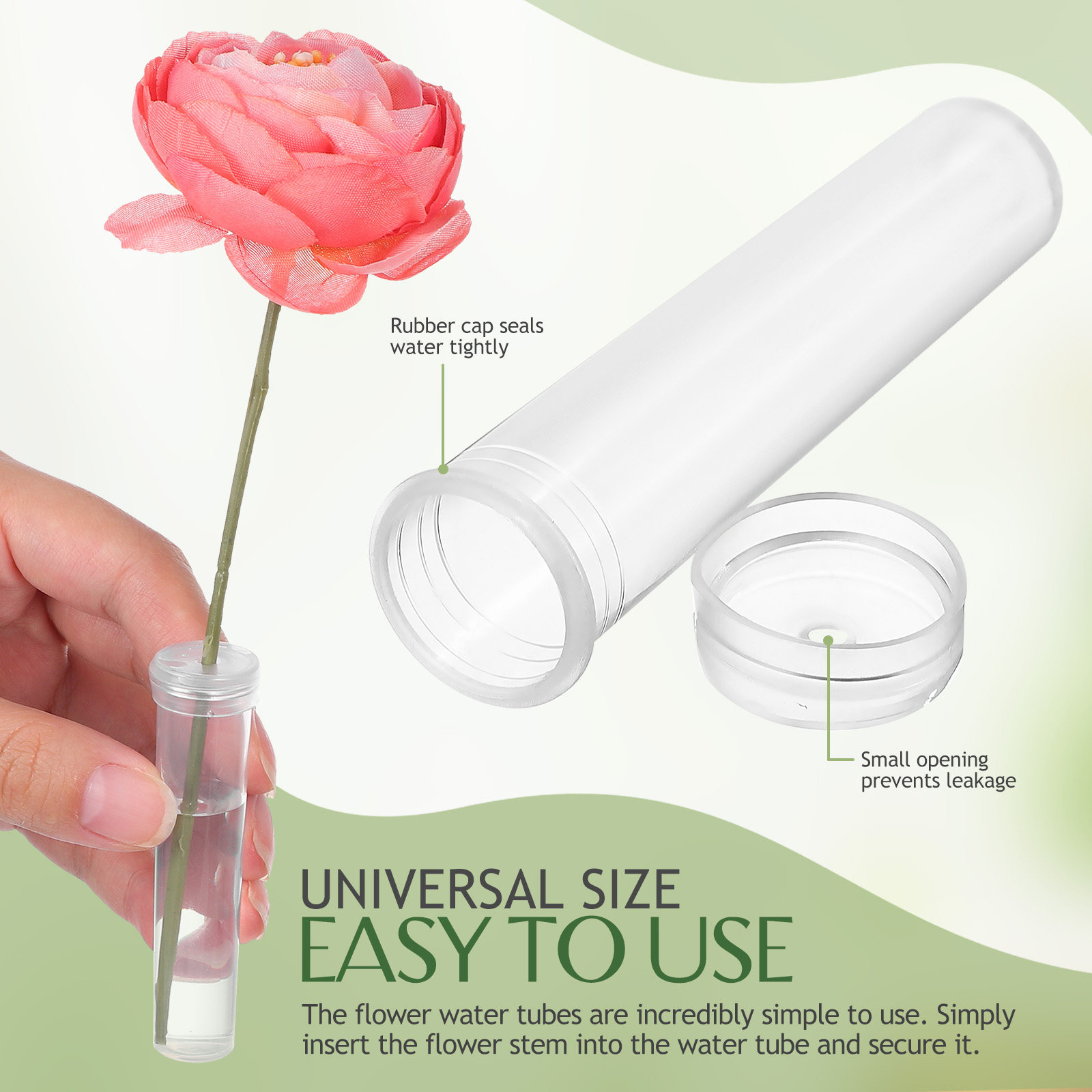 Anda Florist Supply - 100Pcs Flower Water Tubes Leak Proof