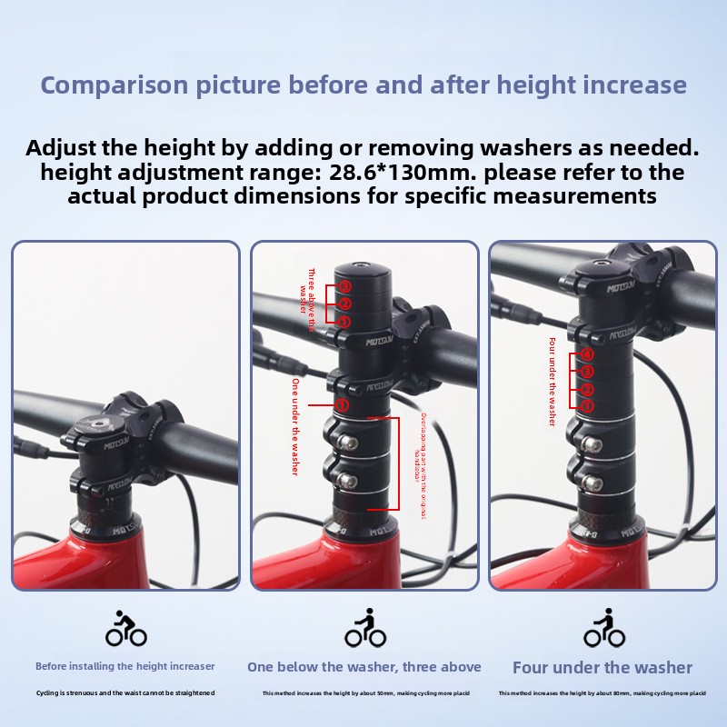 Aluminum alloy handlebar heigh - огляд і ціна Stem Extender Tube
