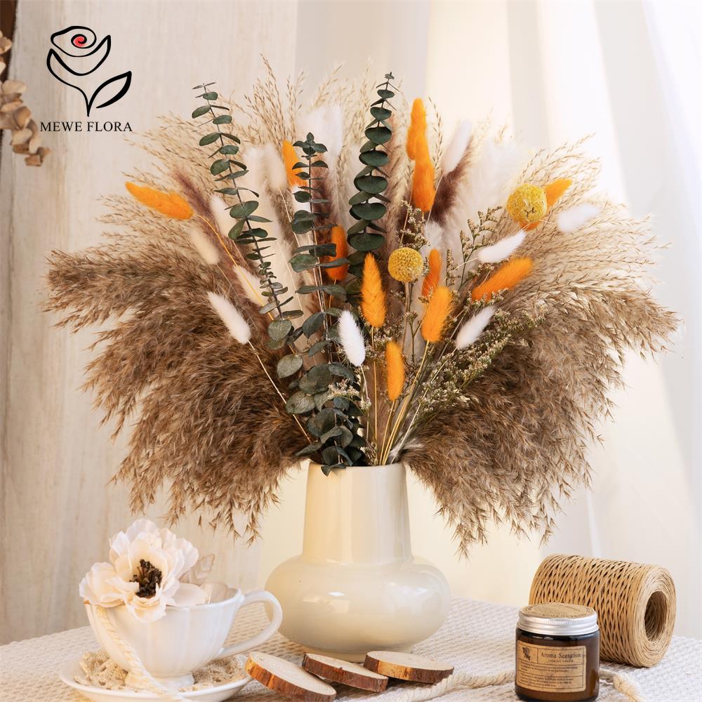 65Pcs Orange Pampas Grass Bouq - огляд і ціна Dried Flower Bunch