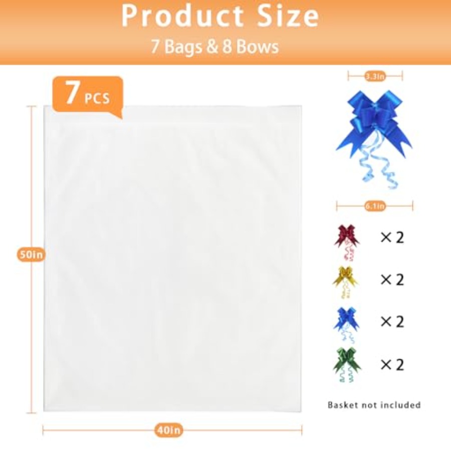 7 Pack Extra Large Cellophane  - огляд і ціна Cellophane Wrap Clear