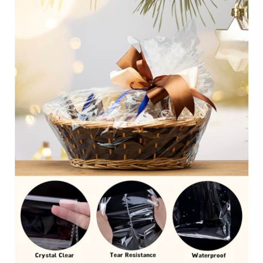 6PCS Extra Large Cellophane Ba - огляд і ціна Cellophane Wrap Clear